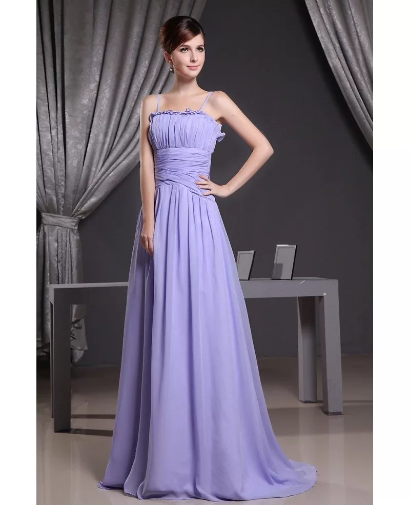 A Line Strapless Floor Length Chiffon Bridesmaid Dress Op