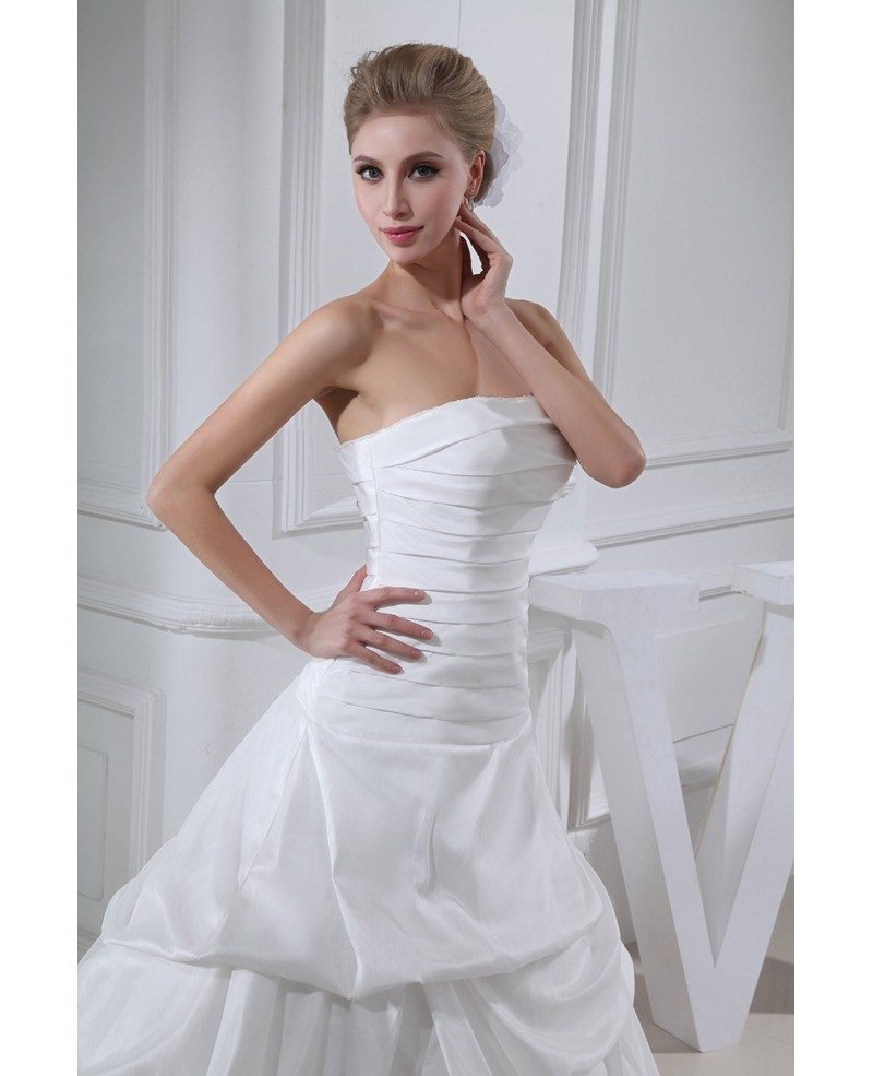 Strapless Pleated Taffeta Wedding Dress Ruffled OPH1315 260 9