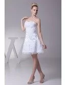 Beach Short Cocktail Lace Beading Wedding Dress with Corset Back