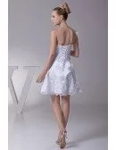 Beach Short Cocktail Lace Beading Wedding Dress with Corset Back
