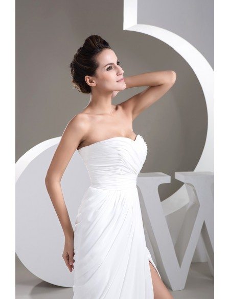 Sheath Sweetheart Floor-length Chiffon Evening Dress