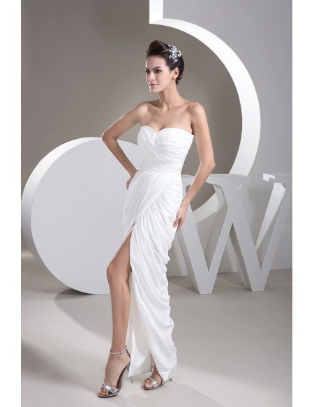 Sheath Sweetheart Floor-length Chiffon Evening Dress