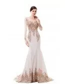 Mermaid Scoop Neck Floor-Length Prom Dress With Beading Appliques Lace