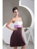 Color Block A-line Sweetheart Short Satin Homecoming Dress
