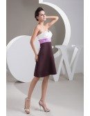 Color Block A-line Sweetheart Short Satin Homecoming Dress