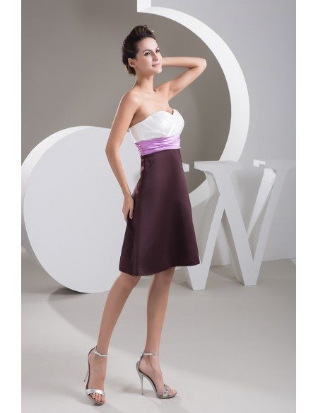Color Block A-line Sweetheart Short Satin Homecoming Dress