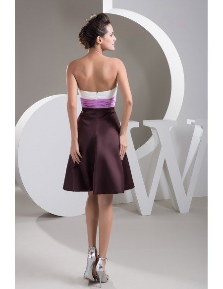 Color Block A-line Sweetheart Short Satin Homecoming Dress