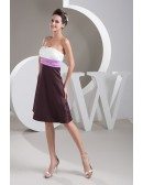 Color Block A-line Sweetheart Short Satin Homecoming Dress