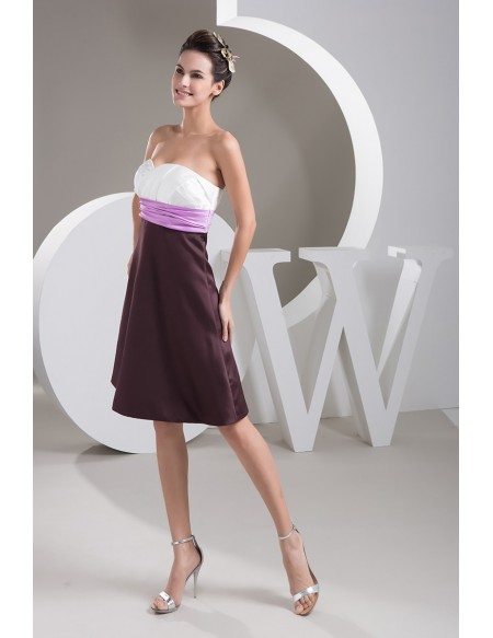 Color Block A-line Sweetheart Short Satin Homecoming Dress