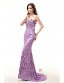 Mermaid Sweetheart Neck Floor-Length Sequined Prom Dress With Beading