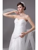 Sheath Sweetheart Floor-length Satin Wedding Dress With Beading
