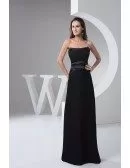 A-line Strapless Floor-length Satin Evening Dress