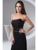 A-line Strapless Floor-length Satin Evening Dress