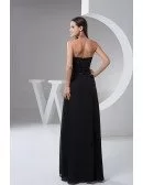 A-line Strapless Floor-length Satin Evening Dress