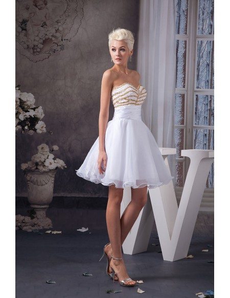 Short A-Line Sweetheart Sequins Ankle-length Backless Prom Dress main image 1