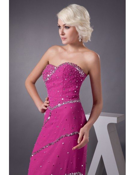 Beaded Sweetheart Neck Tiered Sweep Train Dress Emerald main image 1