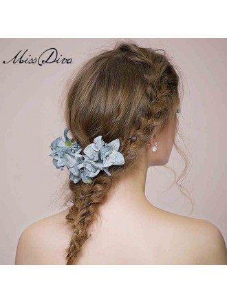 Blue Floral Hairpins Style