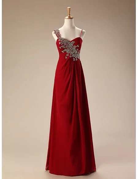 A-Line Sweetheart Floor-Length Chiffon Prom Dress With Beading #CY0099 ...
