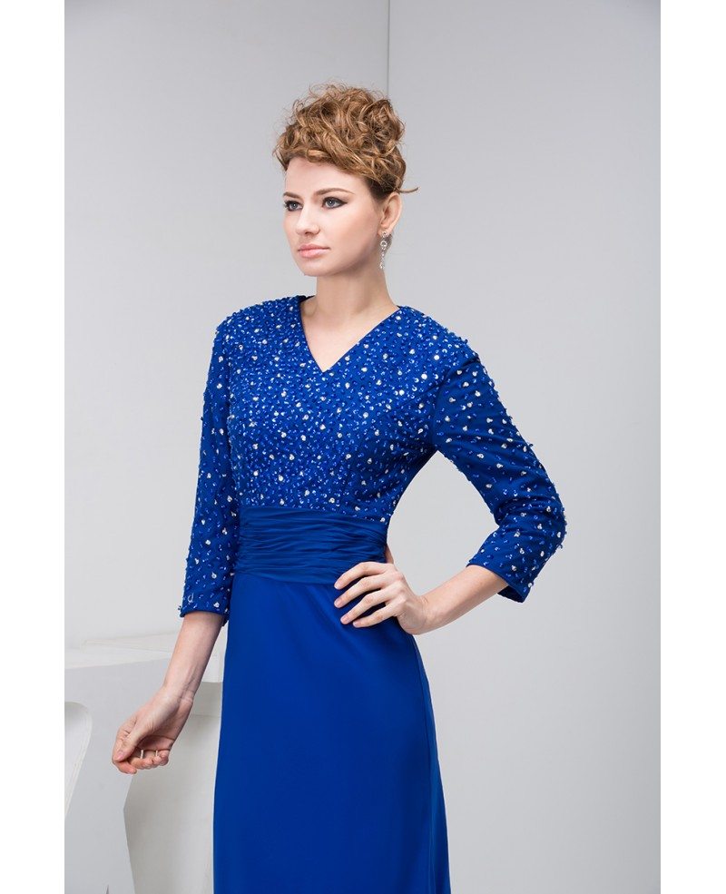 Royal blue mother hot sale of the groom dress