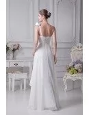 Gorgeous One Shoulder Pleated Chiffon Wedding Dress with Sash