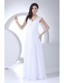 Beaded Sweetheart Floor Length Long Chiffon Wedding Dress with Straps