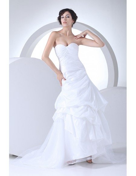 Popular Sweetheart Pleated Taffeta Wedding Dress Custom