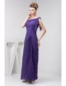 Sheath One-shoulder Ankle-length Chiffon Evening Dress