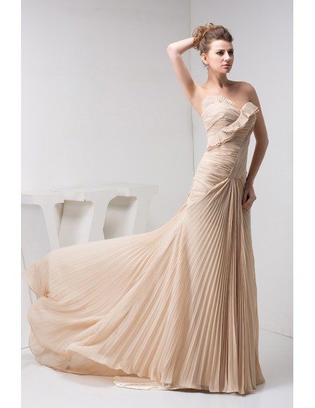 A-Line Sweetheart Chiffon Minimal Prom Dress With Sweep Train Stormy main image 1