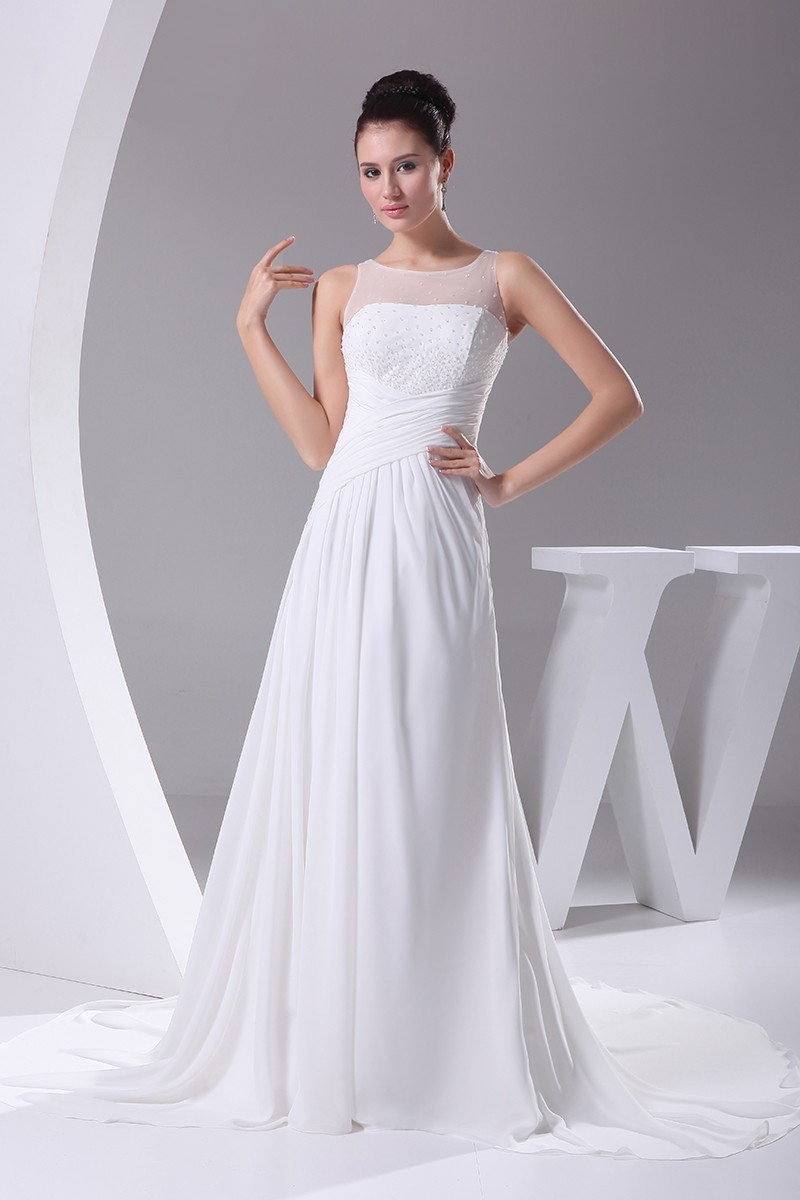 beaded simple wedding dress