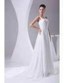 Elegant Long Pleated One Shoulder Wedding Dress in Chiffon