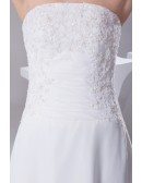 A-line Long Chiffon Beaded Lace Wedding Dress with Train