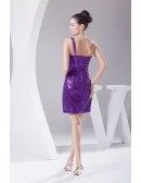 Sparkly Sequins Beaded One Strap Sheath Party Dress