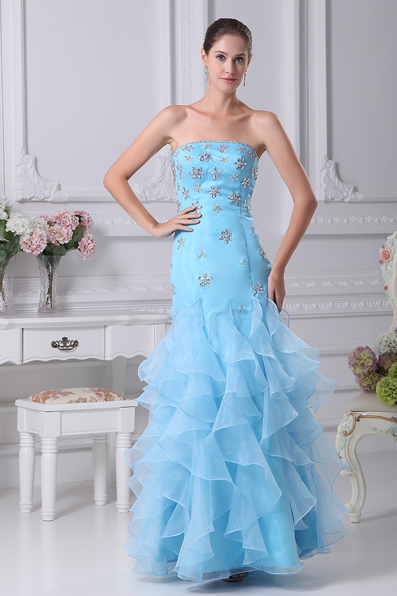 Blue Sheath Prom Dress Party Dress Occasion Gowns