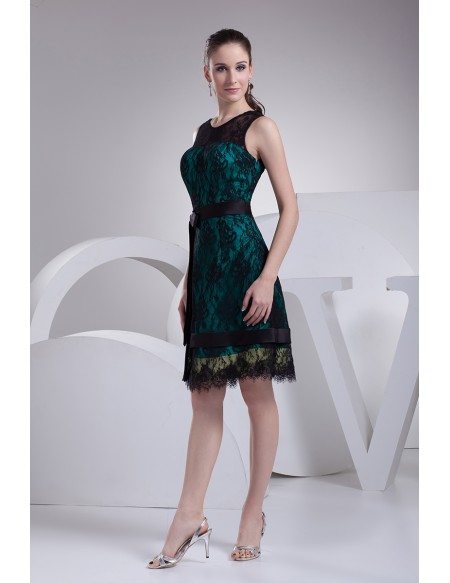 Black Lace High Neckline Short Dress Special Occasion #OP4178 $125.2 ...