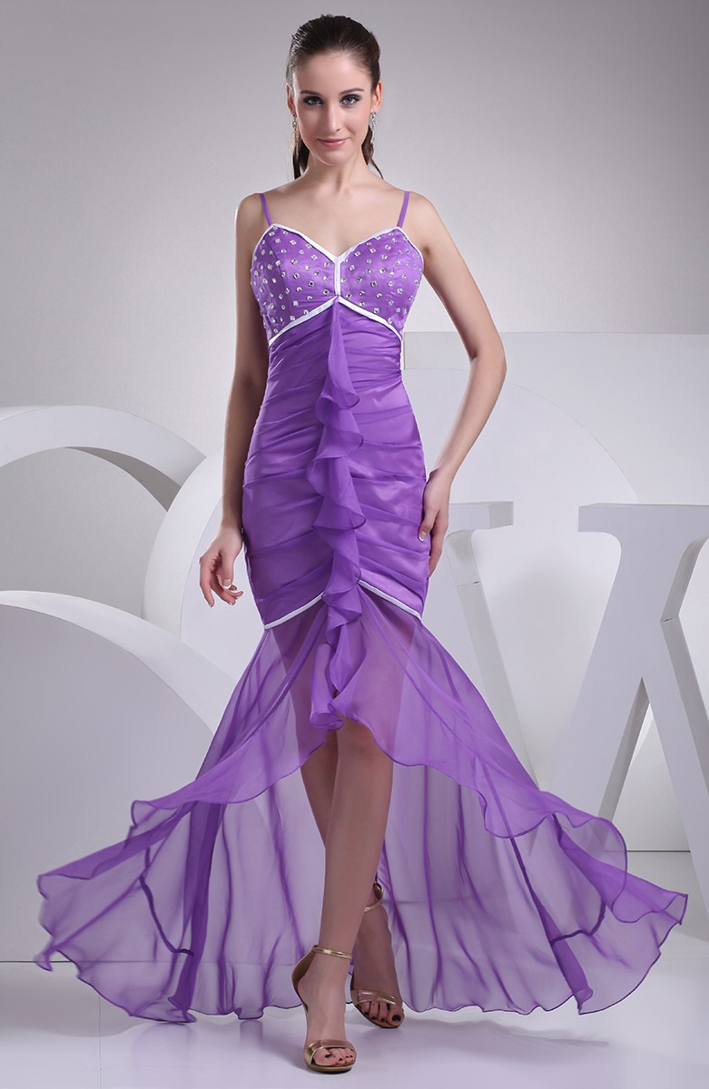 fitted lace wedding dress Charming Purple High-Low Fashion Unqiue Prom Dresses Online PD076 –  bridalsew main image 0