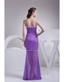 Pretty Purple Chiffon High Low Prom Dress with Spaghetti Straps