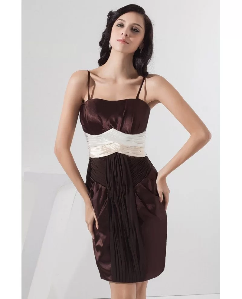 A Line Strapless Short Satin Cocktail Dress Op41147 106