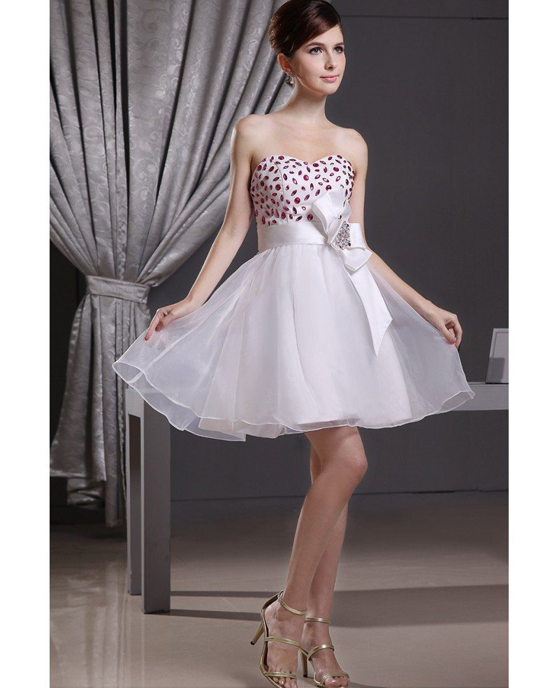 A Line Sweetheart Short Tulle Prom Dress With Beading Op3006 1208