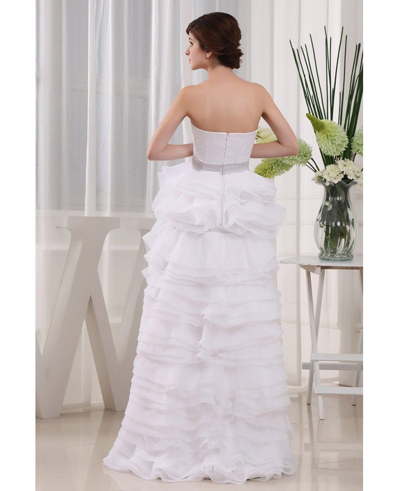 Aline Sweetheart Asymmetrical Tulle Wedding Dress With
