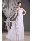 A-line Square Neckline Floor-length Chiffon Wedding Dress With Beading