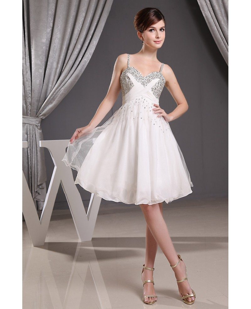 A-line Sweetheart Short Tulle Wedding Dress With Beading #OP3024 $112.1 ...