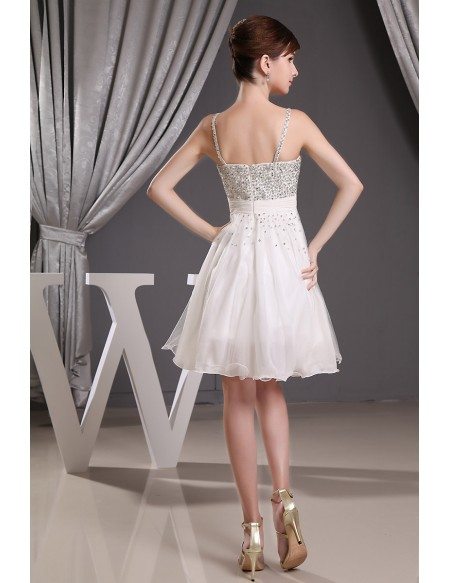 A-line Sweetheart Short Tulle Wedding Dress With Beading #OP3024 $112.1 ...