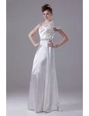 Beaded Sash Silky Satin One Strap Formal Dress Custom