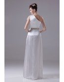 Beaded Sash Silky Satin One Strap Formal Dress Custom
