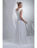 Modest Long Chiffon A-line Wedding Dress Custom