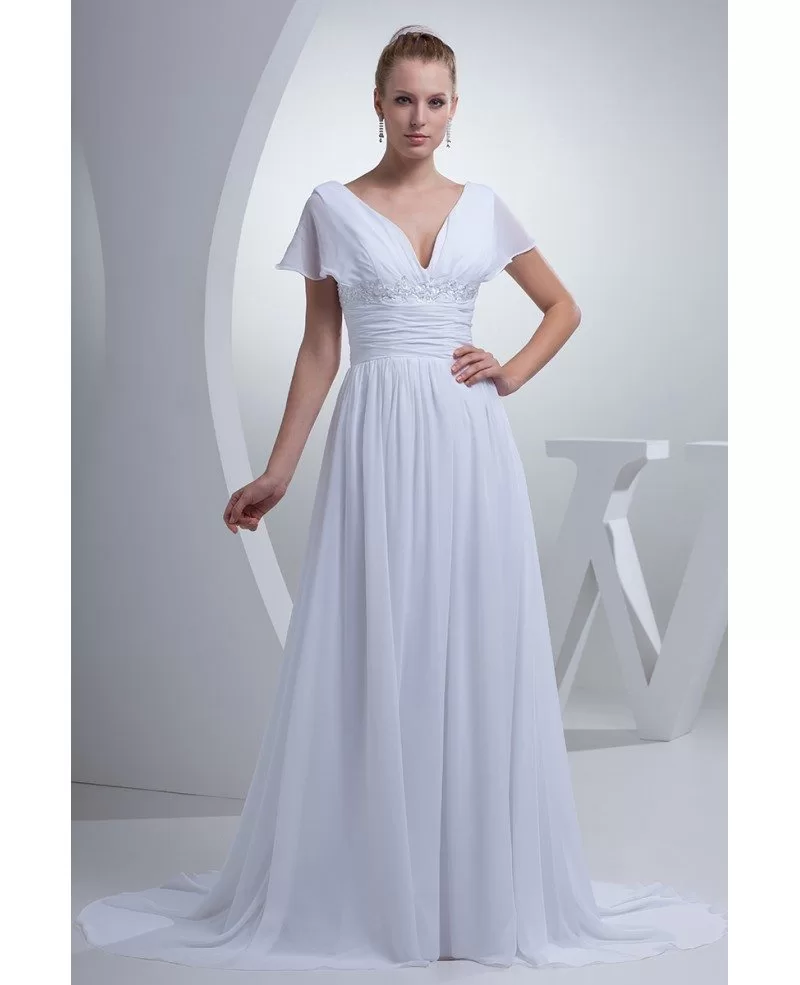  White Chiffon Wedding Dress in the year 2023 Check it out now 