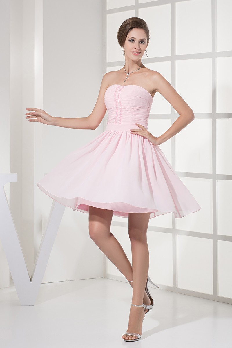 simple short pink dress