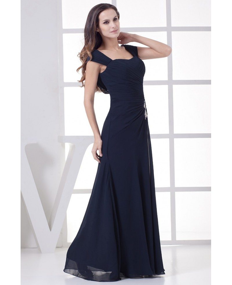 Summer Navy Blue Mother of the Bride Dresses A Line Classic Cap Sleeves ...