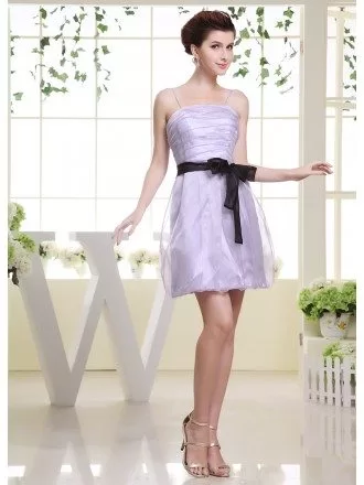 A-line Strapless Short Satin Bridesmaid Dress