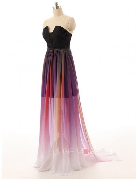 A-Line Scalloped Neck Floor-Length Chiffon Prom Dress With Ruffle
